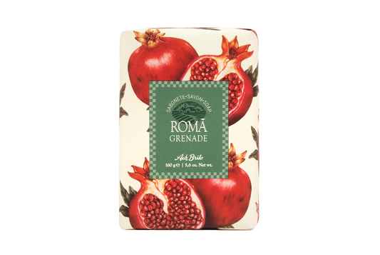 Granatų kvapo muilas pakuotėje