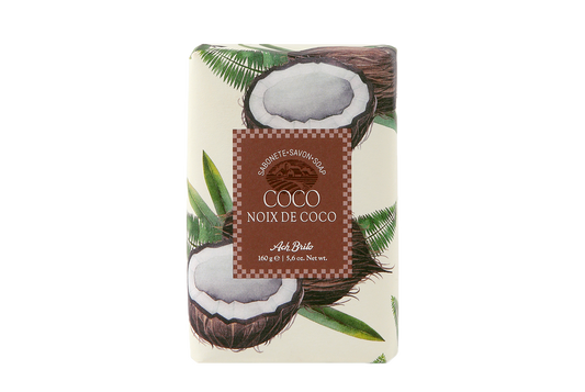 Kokosų kvapo muilas pakuotėje